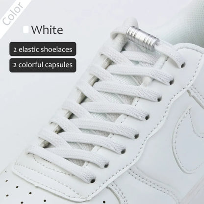 1Pair Elastic Tieless Shoelaces Shoe Laces No Tie Shoelace for Kids and Adult Sneakers Quick Lazy Metal Lock Laces Shoe Strings