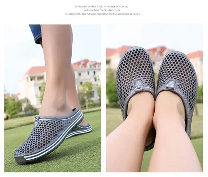 YRZL Mens Slippers Beach Shoes Unisex Hollow Outdoor Casual Men Beach Sandal Flip Flops Shoes Non-slip Size 36-45 Mens Slippers