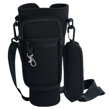 40oz Neoprene Water Bottle Carrier Bag For Stanley Quencher Cup Sleeve with Adjustable Shoulder Strap Water Bottle Holder Pouch