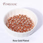 18K Gold Plated Separators For Bead,Spacers Beads For Jewelry Making,Brass Metal Round Beads,DIY Bracelets/Necklace Accessories