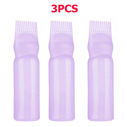 3pcs180ml Hair Oil Applicator Bottle Repeatable Filling Bottle Oil Applicator Bottle for Hair Professional Hairdressing Tools