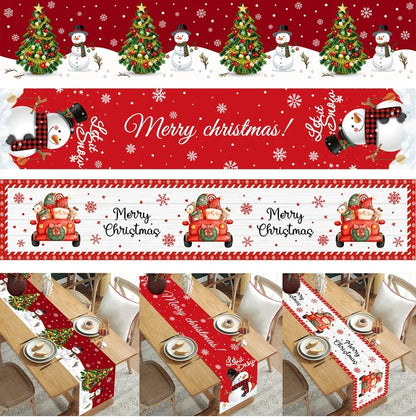 2024 Christmas Table Runners Merry Christmas Decoration for Home Tablecloth Table Cover Xmas Gifts Navidad Noel New Year 2025