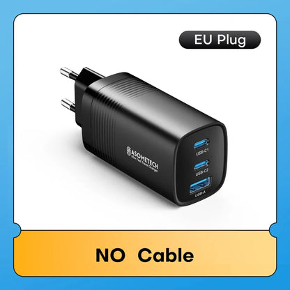 Chargeur ASOMETECH GaN USB Type C 65W 45W PPS PD QC4.0 Chargeur rapide pour Macbook Portable IPAD Tablette iPhone 16 Samsung S23 Ultra