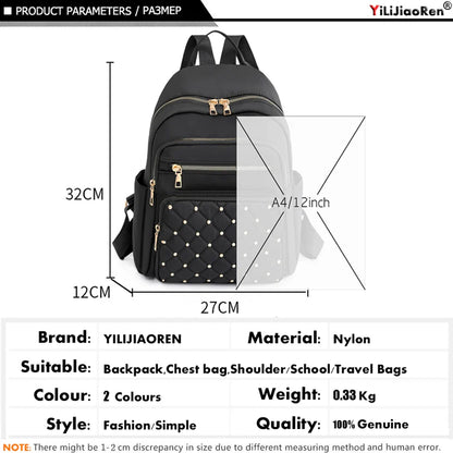 Sac à Dos Mode Femme, Sacs à Dos en Nylon de Haute Qualité, Grand Sac de Voyage pour Femmes, Grands Cartables pour Filles Adolescentes, Sac à Bandoulière