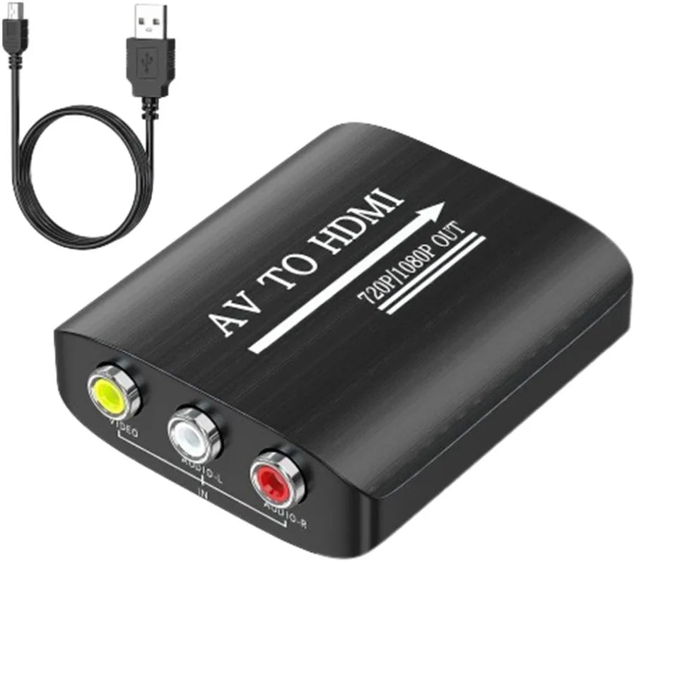 Convertisseur adaptateur composite AV vers HDMI RCA vers HDMI HD 1080P avec câble USB Adaptateur AV CVBS pour N64 Wii PS1/2/3 Xbox One SNES, etc.
