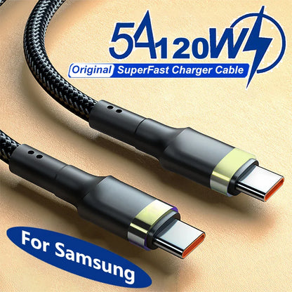 PD 120W Super Charging For Samsung S24 S23 USB C TO USB Type C Cable For iPhone 15 Plus Pro Max Xiaomi 11 4.0 Quick Fast Charger
