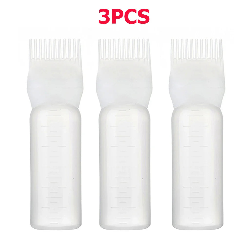 3pcs180ml Hair Oil Applicator Bottle Repeatable Filling Bottle Oil Applicator Bottle for Hair Professional Hairdressing Tools