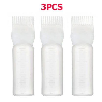 3pcs180ml Hair Oil Applicator Bottle Repeatable Filling Bottle Oil Applicator Bottle for Hair Professional Hairdressing Tools