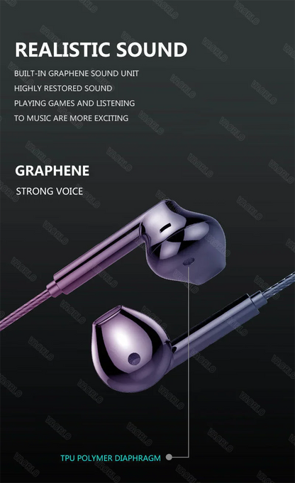 VAORLO 3.5mm/Type-C Wired Headphones Heavy Bass In Ear Earphone With Mic USB C Stereo Earbuds Gaming Headset For Samsung iPhone