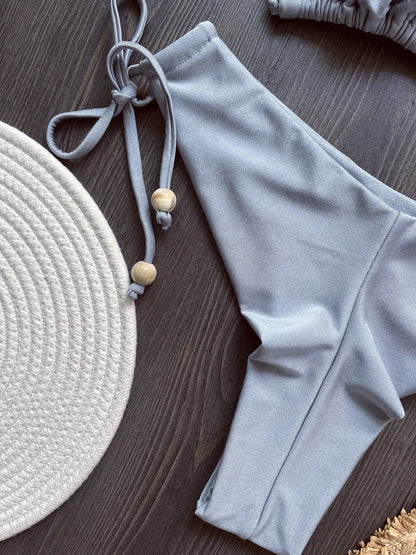 2025 New Sexy Triangle Bathing Suit for Women Brazilian Bikinis Halter Swimwear Push Up Swimsuit Metal Chain Beach Bikini Set