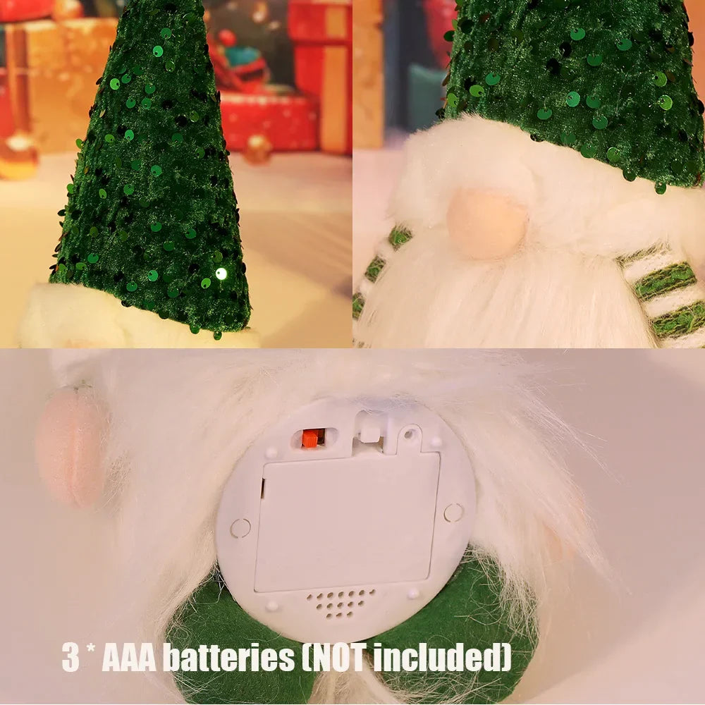 1~4pcs 2024 Christmas Doll Elf Knitted Gnome with Led Night Light Christmas Decorations for Home Xmas Navidad New Year 2025 Gift