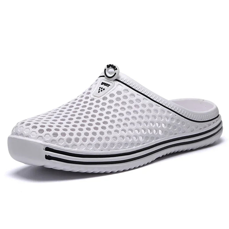 YRZL Men Summer Shoes Sandals Men's Holes Sandals Hollow Breathable Flip Flops Clogs Shoes Fashion Beach Slippers Big Size 45