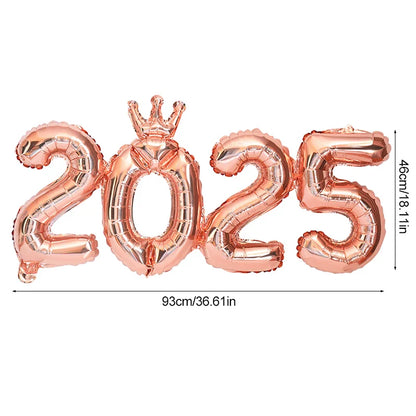 2025 Foil Number Balloons New Year Eve Party Photo Props Decoration Supplies 2024 Xmas Navidad Noel Christmas Home Decor