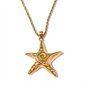 Yhpup 316L Stainless Steel Starfish Pendant Necklace Rust Proof Statement 18K Gold PVD Plated Individualistic Holiday Jewelry