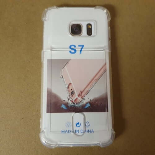 Soft TPU Clear Case With Card Slot - For Samsung S7