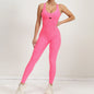 Women's Yoga Rompers One Piece Tummy Control Jumpsuit Padded Sports Bra Romper Fitness Sportwear