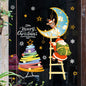 2024 Christmas Window Stickers Santa Claus Xmas Tree Cartoon Glass Decal Merry Christmas New Year Holiday Decorations for Home