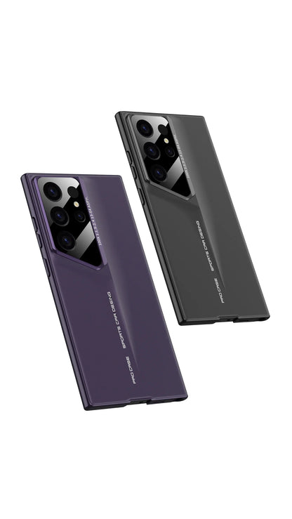 Ultrathin Blade Mecha Hard PC Matte Phone Case For Samsung Galaxy S24 S23 S22 Ultra Lens Protection Frosted Shockproof Cover
