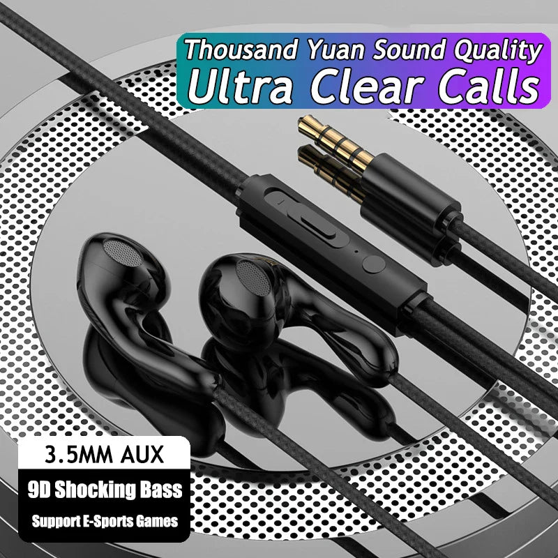 Wired Earphone 3.5mm AUX/Type C HiFi Surround Heavy Bass With MIC In-Ear Game Music Headsets For Samsung Huawei Xiaomi iPad PC