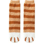 Autumn Winter Coral Velvet Socks Cute Cat Claw Socks For Women Children Girls Middle Tube Thickened Sleep Socks Home Floor Socks
