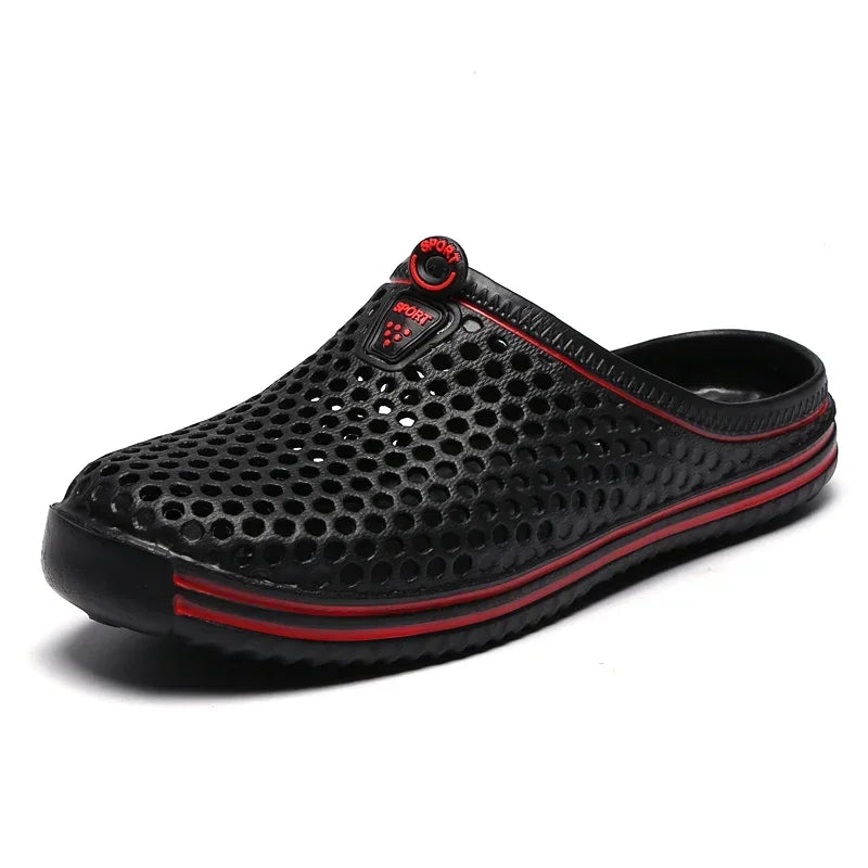 YRZL Men Summer Shoes Sandals Men's Holes Sandals Hollow Breathable Flip Flops Clogs Shoes Fashion Beach Slippers Big Size 45