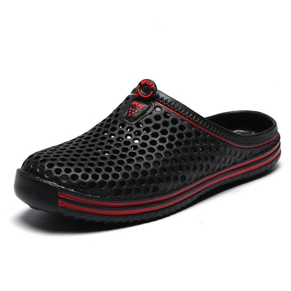 YRZL Men Summer Shoes Sandals Men's Holes Sandals Hollow Breathable Flip Flops Clogs Shoes Fashion Beach Slippers Big Size 45