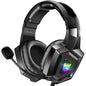 K8 Wired Gaming Headphones with Flexible HD Mic RGB Lighting Effect Over-Ear Wired Headset Gamer for PC Gaming Xbox