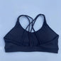 Soutien-gorge de sport uni doux haute résistance pour femme – Haut de sport serré pour entraînement complet, gym, yoga, sous-vêtement serré avec coussinet de poitrine