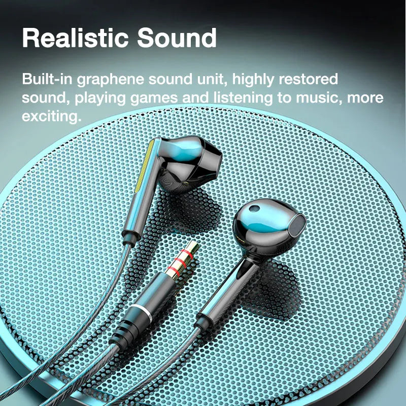 VAORLO 3.5mm/Type-C Wired Headphones Heavy Bass In Ear Earphone With Mic USB C Stereo Earbuds Gaming Headset For Samsung iPhone