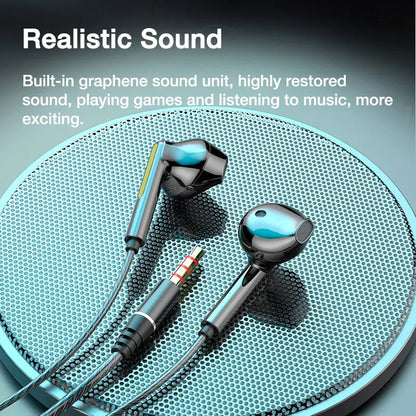 VAORLO 3.5mm/Type-C Wired Headphones Heavy Bass In Ear Earphone With Mic USB C Stereo Earbuds Gaming Headset For Samsung iPhone