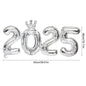 2025 Crown Number Foil Balloons Happy New Year Eve Party Decoration Photo Booth Props Supplies Christmas Home Decor Navidad 2024