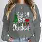 Just A Girl Who Loves Christmas Print Pullovers Women Fashion Pure Color Round Neck Hoodless Sweatshirt Autumn Winter Sweatshirt