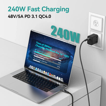 8K USB4 Typ e C Cable 40Gbps 240W PD3.1 QC4.0 For Samung Thunderbolt 4 Fast Charging Cable Thunderbolt3 USB C to C Data Transfer