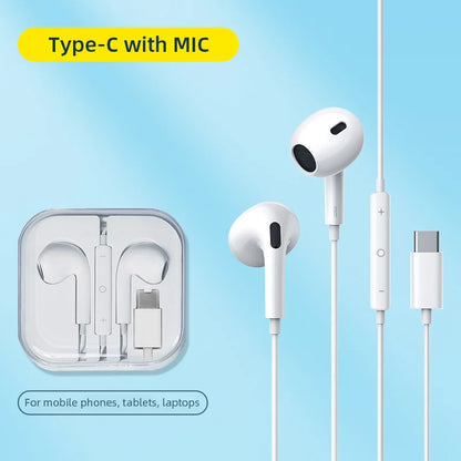 Type C Wired Earphones For Apple iPhone 15 Pro Max In-Ear With Microphone For Sumsung Onepuls Xiaomi Redmi Huawei USB C Earpbuds