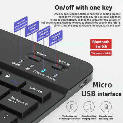 EMTRA Clavier et souris Bluetooth rétroéclairés pour iOS, Android, Windows, iPad, clavier portugais, clavier espagnol