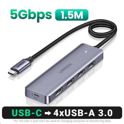 UGREEN USB C Hub 4 Ports USB Type C to USB 3.0 Hub Splitter Adapter for MacBook Pro iPad Pro Samsung Galaxy Note 10 S10 USB Hub