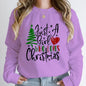 Just A Girl Who Loves Christmas Print Pullovers Women Fashion Pure Color Round Neck Hoodless Sweatshirt Autumn Winter Sweatshirt