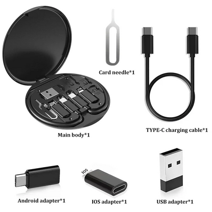 Kit de câbles adaptateurs de charge USB multi Type C vers C 60W, ensemble de conversion USB C vers Lightning, USB A et Type C vers Micro/Type C/Lightning