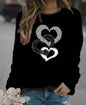 Women's Casual Round Neck Sweatshirt Autumn/winter Printed Christmas Santa Claus Design Comfortable Breathable Ladies Top