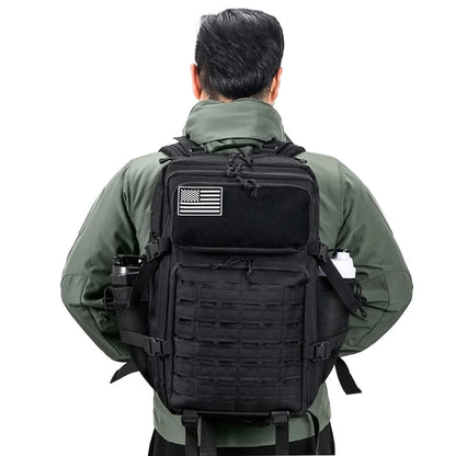 QT&QY 50L Tactical Backpack survival Bag Hunting MOLLE Backpack GYM For Men EDC Outdoor Hiking Rucksack Witch Bottle Holder