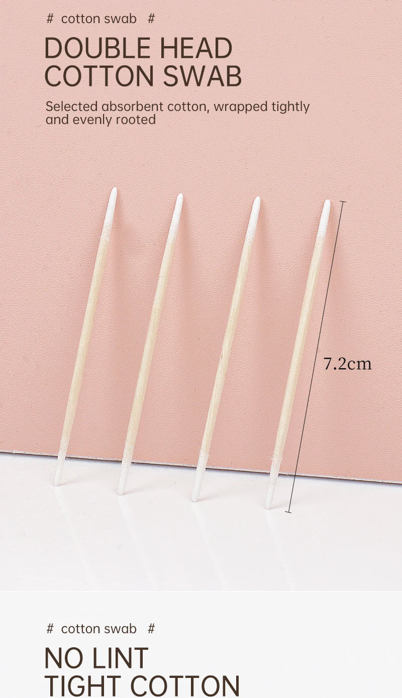 100/300pcs Double Head Cotton Swab Women Makeup Cotton Buds Tip For Medical Wood Sticks Nose Ears Cleaning Health Care Tools