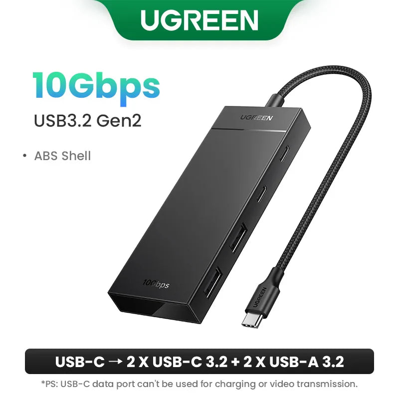 UGREEN USB C Hub 4 Ports USB Type C to USB 3.0 Hub Splitter Adapter for MacBook Pro iPad Pro Samsung Galaxy Note 10 S10 USB Hub