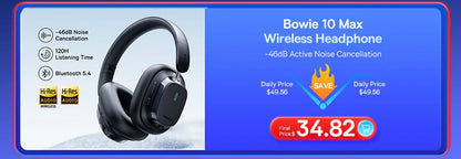 Casque Bluetooth sans fil Baseus Bass 30 Max – Bluetooth 5.3 – Écouteurs supra-auriculaires à diaphragme de 40 mm avec basses renforcées et latence ultra-faible – Autonomie 50h