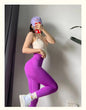 [Seamless Solid Color Yoga Leggings] Solid Color Seamless Yoga Leggings, High Waist Fitness Running Workout Sports Pants, Women'