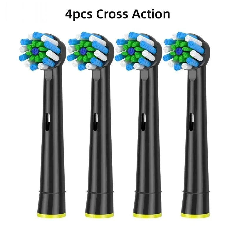 4/8PCS Replacement Brush Heads for Oral B Electric Toothbrushes Floss Cross Action 3D Pro White Precision Standard Daily Clean
