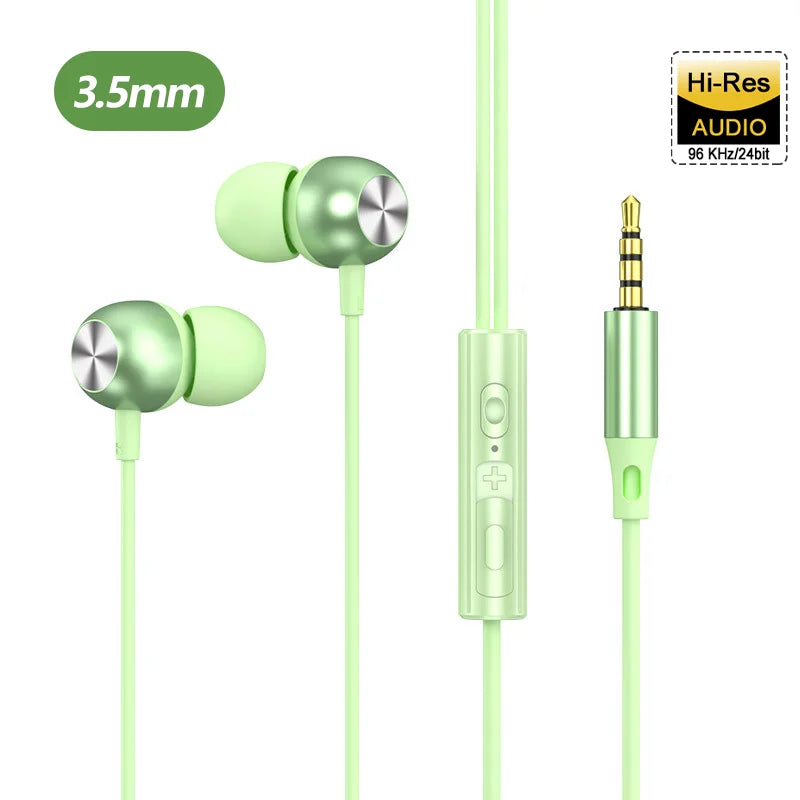 Type C Headphones For Samsung Galaxy S24 S23 S21 S22 Ultra Wired Earphones A53 A52 A34 A54 Note 20 5G 3.5mm Jack Earbud Headset