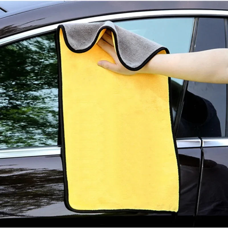 Chiffons en microfibre double face pour voiture, super absorbants, pour le lavage, le séchage, le nettoyage, les serviettes de détail automobile, les chiffons de nettoyage, outils