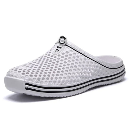 YRZL Mens Slippers Beach Shoes Unisex Hollow Outdoor Casual Men Beach Sandal Flip Flops Shoes Non-slip Size 36-45 Mens Slippers