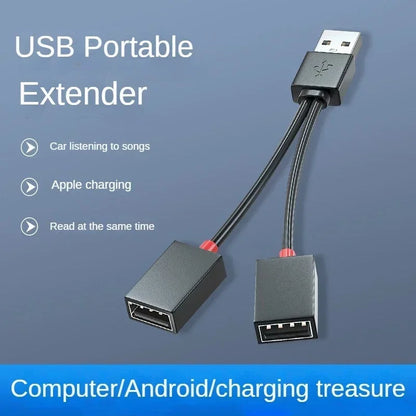 1 in 2 Out USB HUB Car Usb Splitter Cable Multifunction Adapter Cord Charging Cable for Iphone Android Smart Phone for Xiaomi