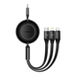 Baseus Retractable 100W 3 in 1 USB C Charge Cable For Macbook Samsung Xiaomi  Type C Cable Charging Cable for iPhone 12 13 14 15